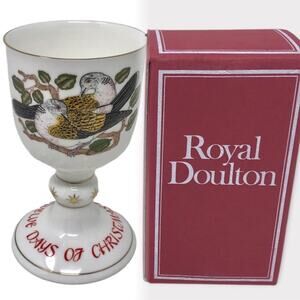 Royal Doulton 2 Turtle Doves Porcelain Goblet 12 Days of Christmas Bone China